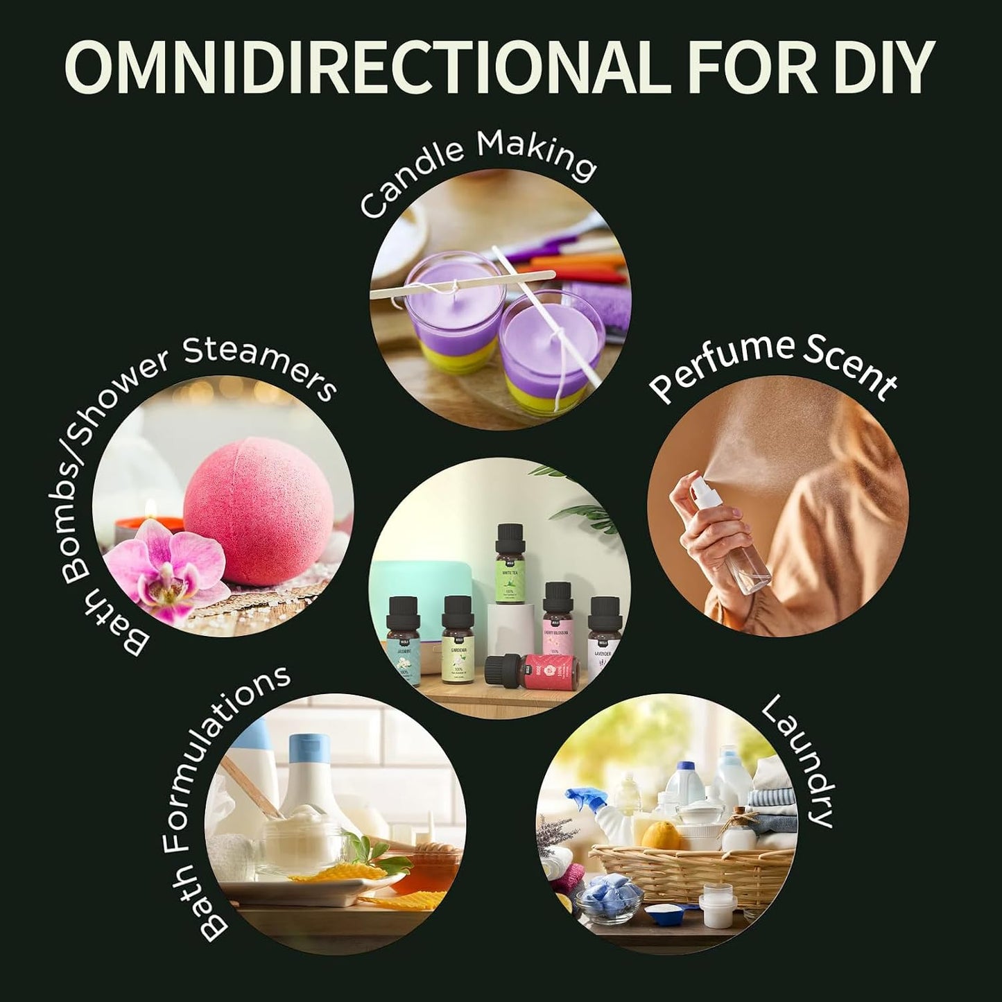 Essential Oils Set Top 6 Aromatherapy-Essential Oils for Diffuser for Home,Air Freshening Diffuser Oils Scents for Aromatherapy,Laundry,Candle&Soap Making,Humidifiers 6 X 10ML