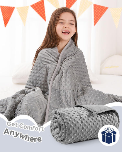 Kivik 2 lbs Weighted Lap Pad, Ultra Soft Minky Dotted Heavy Blankets Throw for Better Study Relaxing & Sleeping, Machine Washable, 20 x 30 Inches, Purple