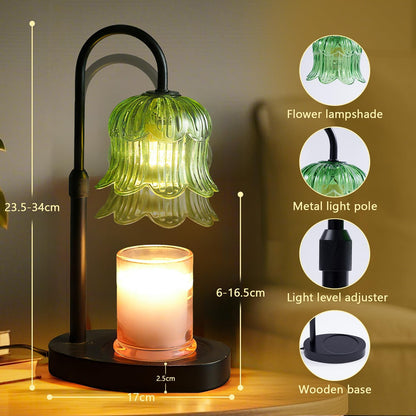 CRMILL Candle Warmer Lamp Electric Timer - Candles Warming Light Height Adjustable Dimmable Warmers Flower Lamps No Flame Heat Warm Melt Wax Jar Modern Home Decor Table Lights for Home Living Bedroom