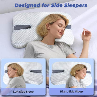 Anti-Snore Memory Foam Pillow for Side Sleepers, White