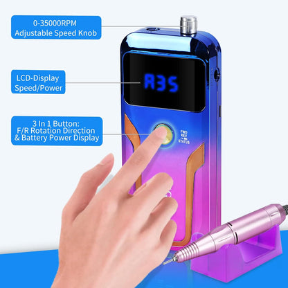 MOCOWIND Portable Nail Drill Professional 35000 RPM, Electric Nail E File