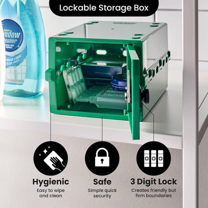 Lockabox Mini™ | Small Lock Box with Combination Lock (Half Letter Sized) | Mini Lockable Box for Small Medicines, Snacks & Mobile Phones | External Size 8.8 x 6.1 x 4.7 Inches (Crystal)