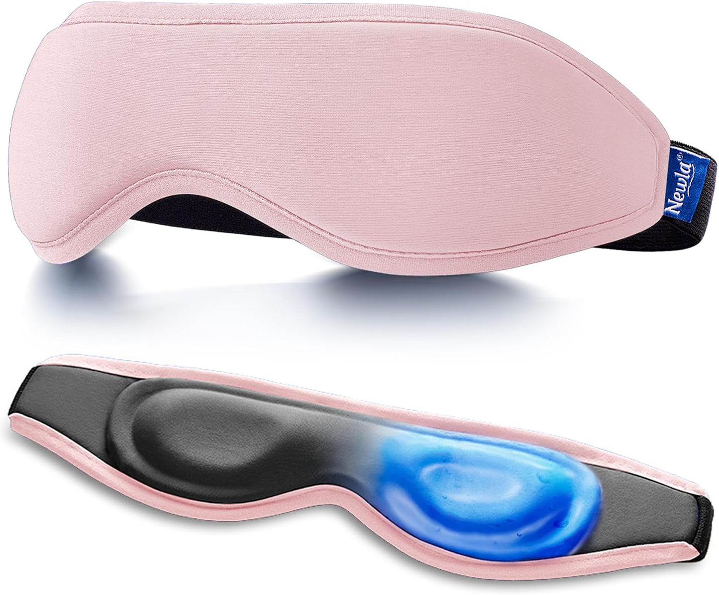 Cooling Gel Eye Mask for Puffy Eyes, Contoured Cold Compress for Eyes, Reusable Cold Eye Mask for Puffiness, Migraine & Tired Eyes, Post Surgery, Ice Gel Pack for Eye Care, Adjustable Strap (Blue)