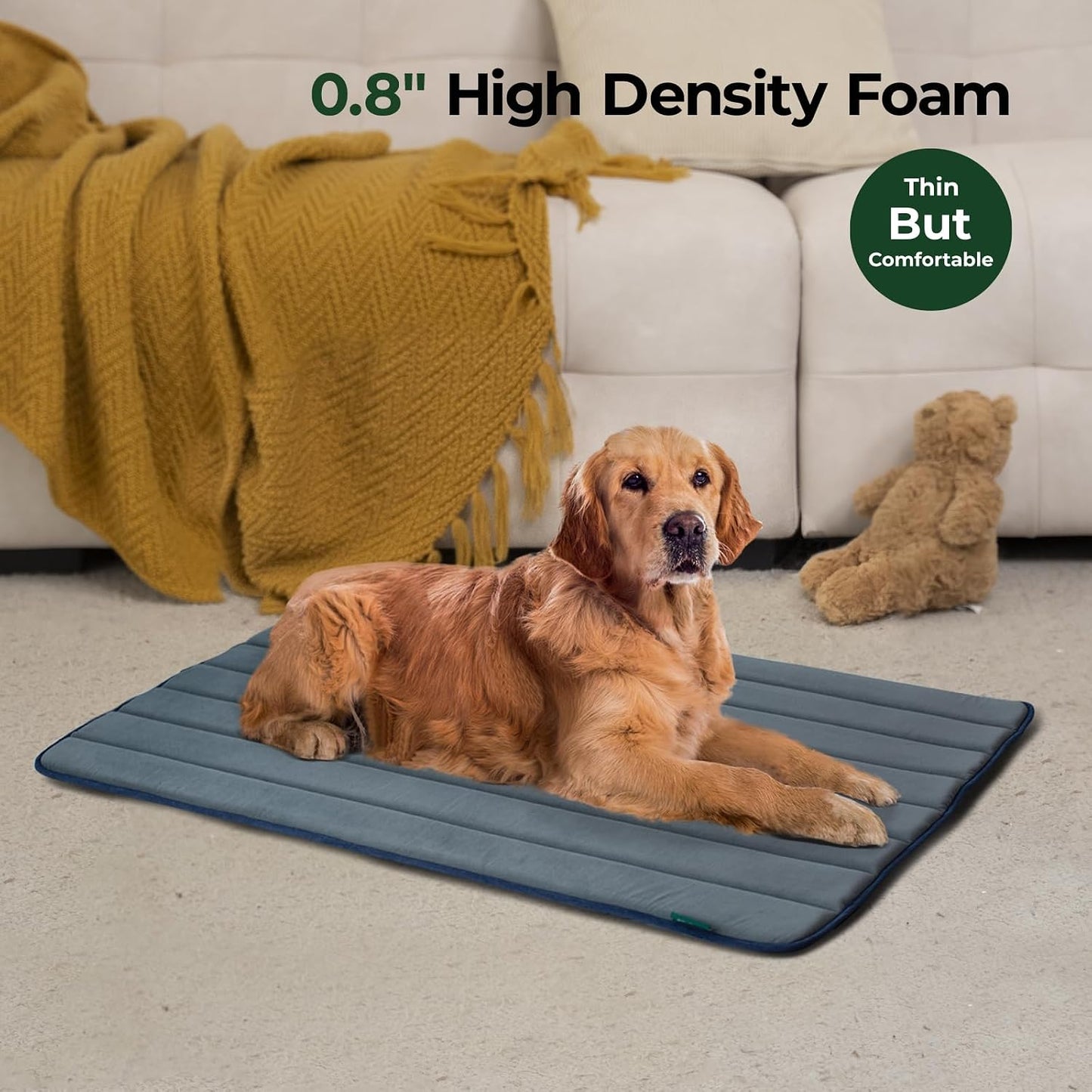BALANCE Dog Crate Pad, Dog Foam Crate Mat Kennel Pad, Washable Water-Resistant Pet Bed Flat Dogs Cage Mat for Large Dogs