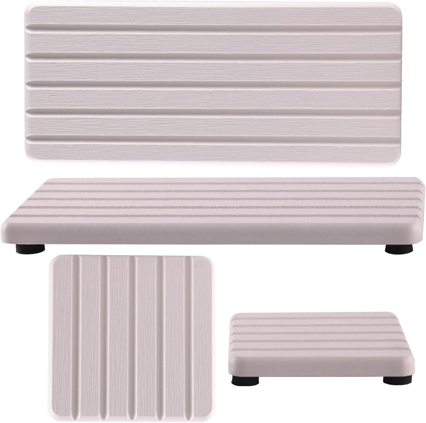 NiuYichee Set of 4 Water Absorbent Diatomite Coasters, Diatomaceous Earth Kitchen Soap Dish, Bathroom Trays, Water Absorbing Stone Used for Hand Soaps & Plants & Toiletries in The Modern Home