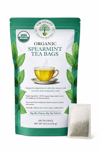 Organic Spearmint Tea (100 tea bags | 8 oz | 226g)