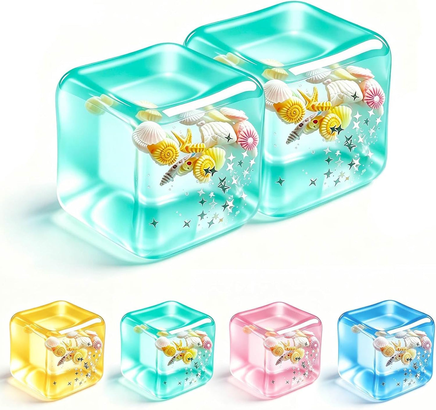 Stress Cube Squishy Fidget Toys- 2 Pack Squeeze Toys, Gifts Anxiety Relief Items for Teens & Adults Men Women, Office Desk Accessories Sensory Toy for Anxiety ADHD, Party Favors Goodie Bag Fillers