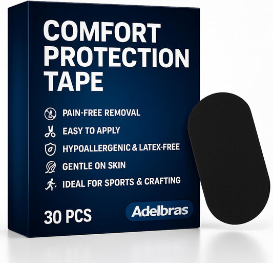 Adelbras Comfort Tape (30 Pack) - Pain Free Removal, Hypoallergenic, Latex Free & Gentle On Skin