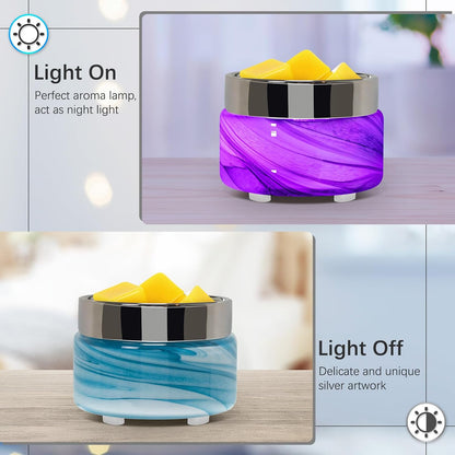 EQUSUPRO Wax Melt Warmer for Scented Wax Melts 3-in-1 Electric Ceramic Candle Wax Warmer Burner Fragrance Wax Melter for Home Office Bedroom Gift & Decor (Leaf)