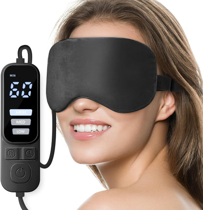 Ezona Heated Eye Mask, Warm Eye Compress Mask for Dry Eyes, Gray