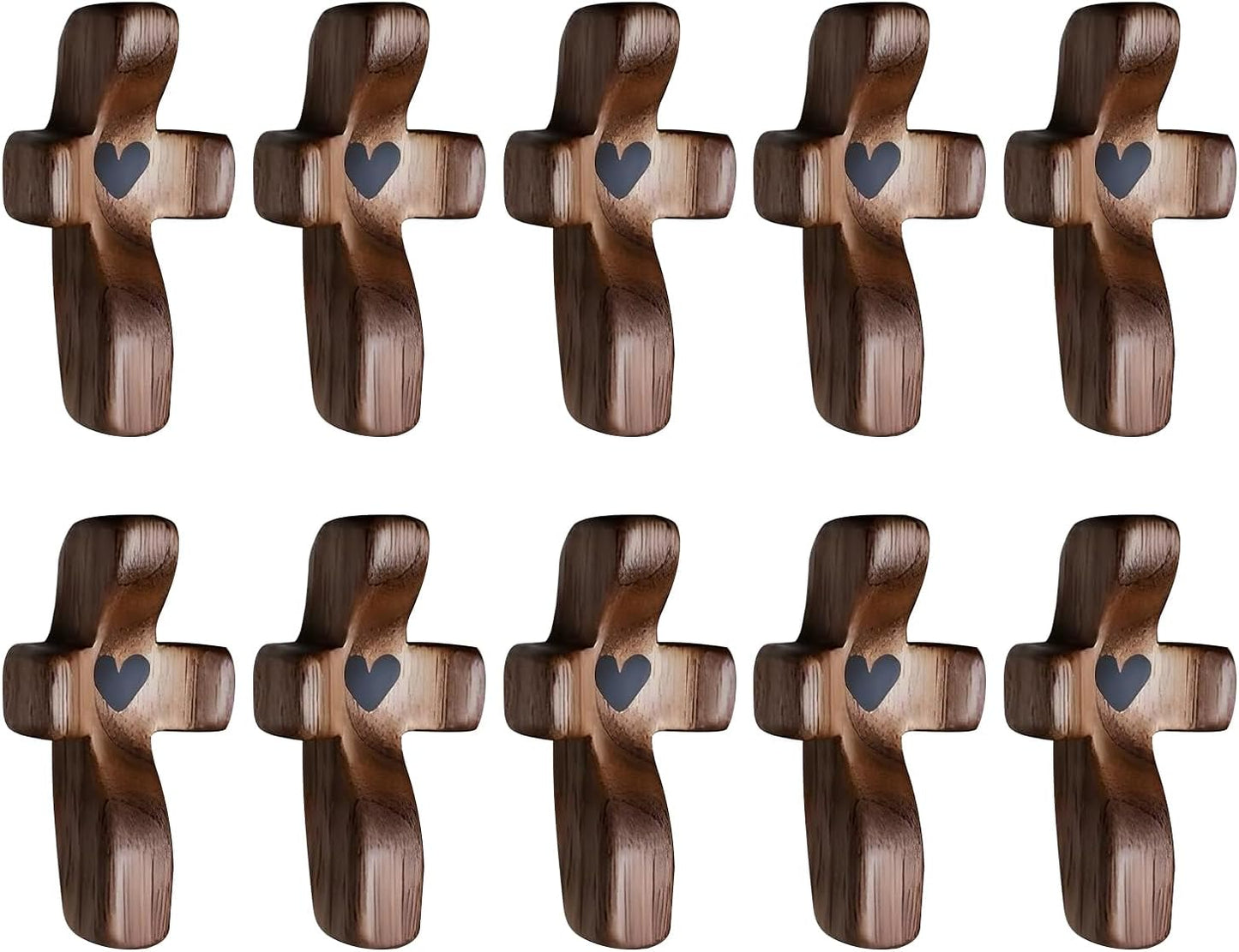 Cross My Heart/Encouragement Gift Wood Comfort Pocket Prayer Cross for Clutching, Clinging and Praying Christian Religious Gift
