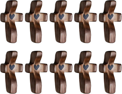 Cross My Heart/Encouragement Gift Wood Comfort Pocket Prayer Cross for Clutching, Clinging and Praying Christian Religious Gift