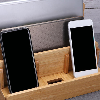 Xmas Bamboo Charging Docking Organizer with Phone Holder for Devices