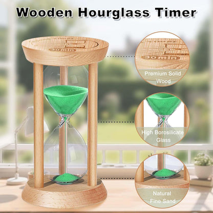 2 Minute Wooden Sand Timer,2 Min Hourglass, Small Sand Watch, Reloj De Arena, Hour Glass Sandglass for Home, Office, Decorative, Game, Classroom