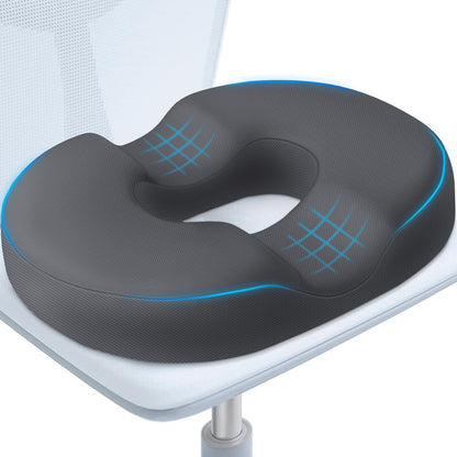 BlissTrends Donut Pillow Seat Cushion,Donut Chair Cushions for Postpartum Pregnancy & Hemorrhoids,Tailbone Pain Relief Cushion,Memory Foam Lifting Cushions for Office&Home Chairs (Black)