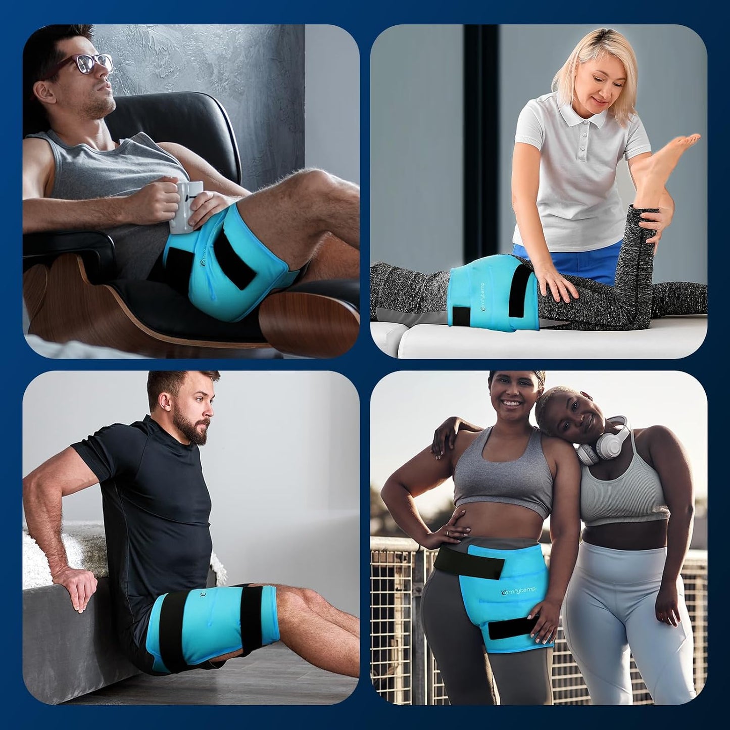 Comfytemp Hip Ice Pack Wrap for Sciatica Pain Relief, Hip Replacement Kit After Surgery, Reusable Gel Ice Pack for Injuries, Hot Cold Compress Recovery Items Physical Therapy for Men Women (L/XL/2XL)