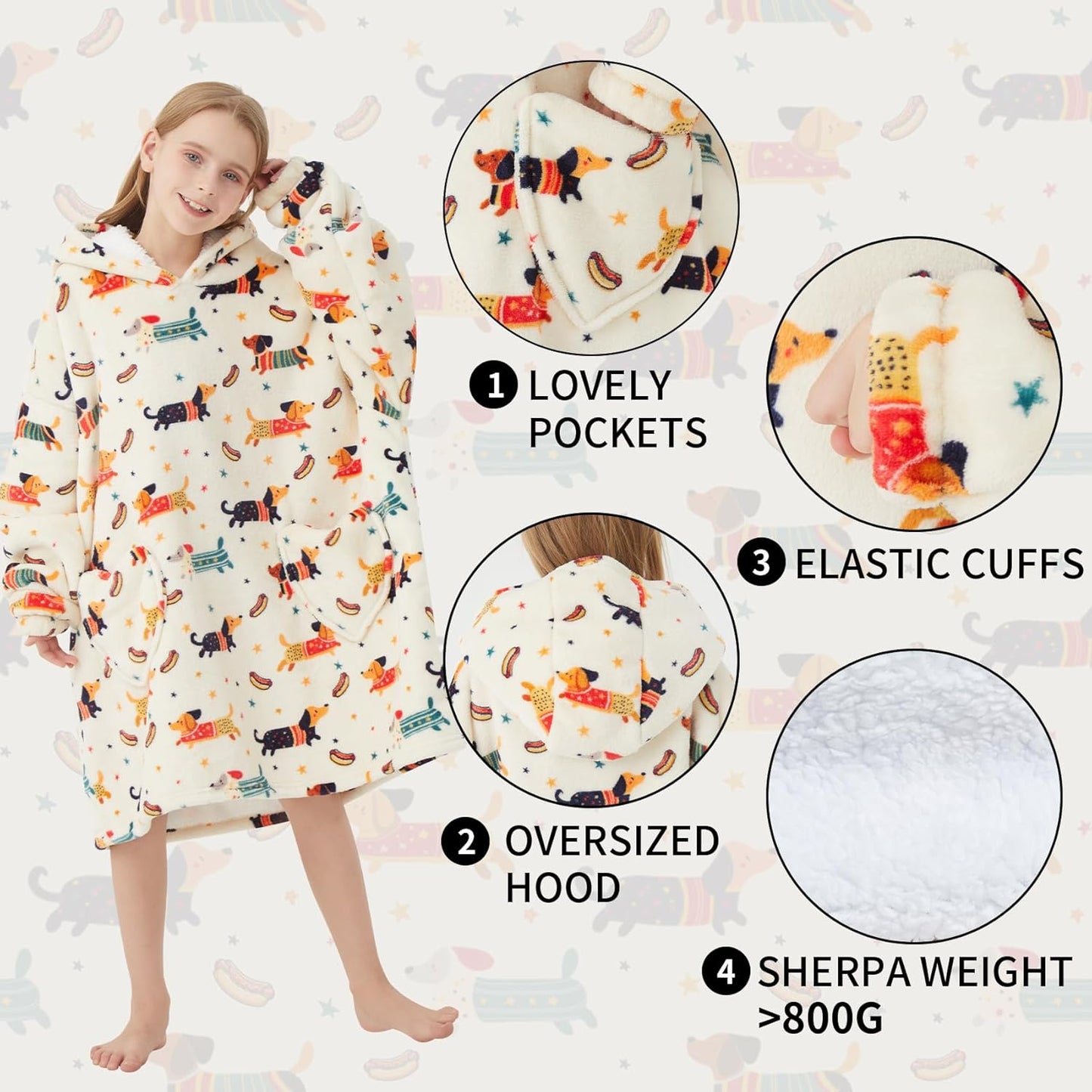 Fiosnow Glow in the Dark Unicorn Blanket Hoodies for Kids 6-13YR Oversize Wearable Blanket Hoodies for Boys Girls Teens