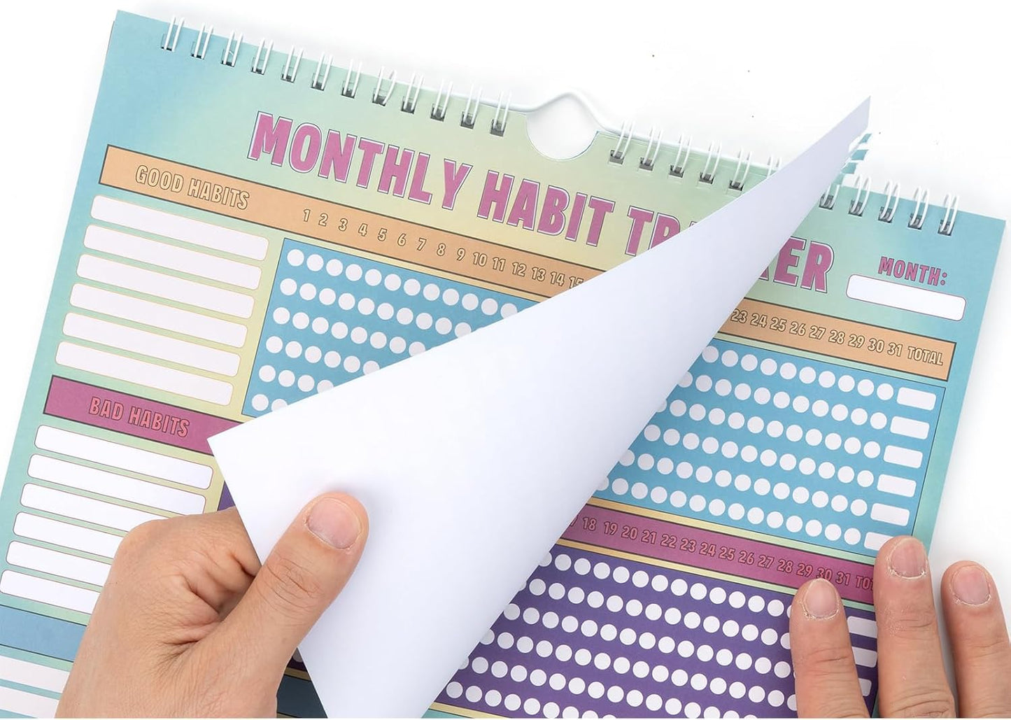 24‑Month Habit Tracker – Good/Bad Habit Tracking, Colorful Pages, 8''x10'' Journal Planner Undated Calendar with Spiral Binding, Start‑Any‑Month Flexibility