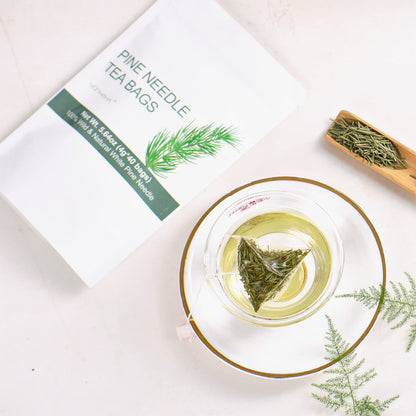 Wild Dried White Pine Needle Tea- 40 bags, 4g/bag- 100% Natural Pure Pine Needles Herbal Tea - Caffeine free- Cut & Sifted- Non-GMO