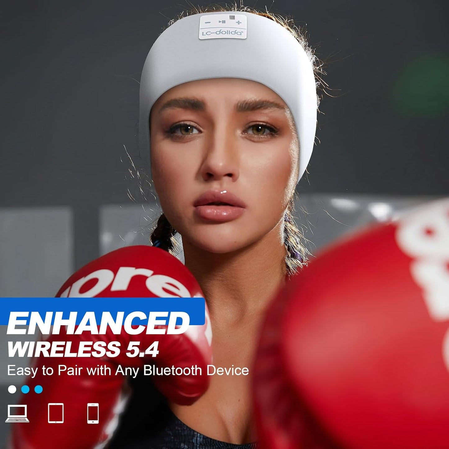 LC-dolida Sleep Headphones Headband Bluetooth 5.4, Sports Headband Earphones Wireless with Speaker Microphone USB C for Women Sleeping Gift Workout Jogging Yoga Insomnia Travel Meditation, Butterfly