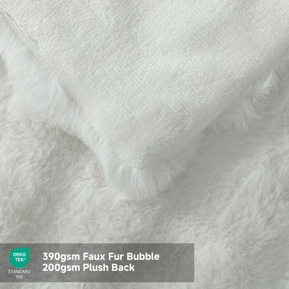 Heated Blanket Electric Throw- 50"x60" Soft Thick Bubble Electric Blanket for Sofa with 5 Heat Levels & 4 Hours Auto-Off Overheat Protection, Warm Cozy Gifts, Light Grey