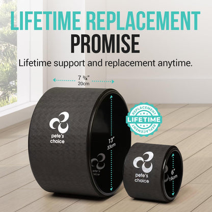Extra Wide Yoga Wheel, Mini Yoga Wheel - Beginner Friendly Yoga Kit. More Comfortable, Stable and Safer Back Roller. Improve posture, better mobility. Ideal Home Exercise. Relieve Back Pain.