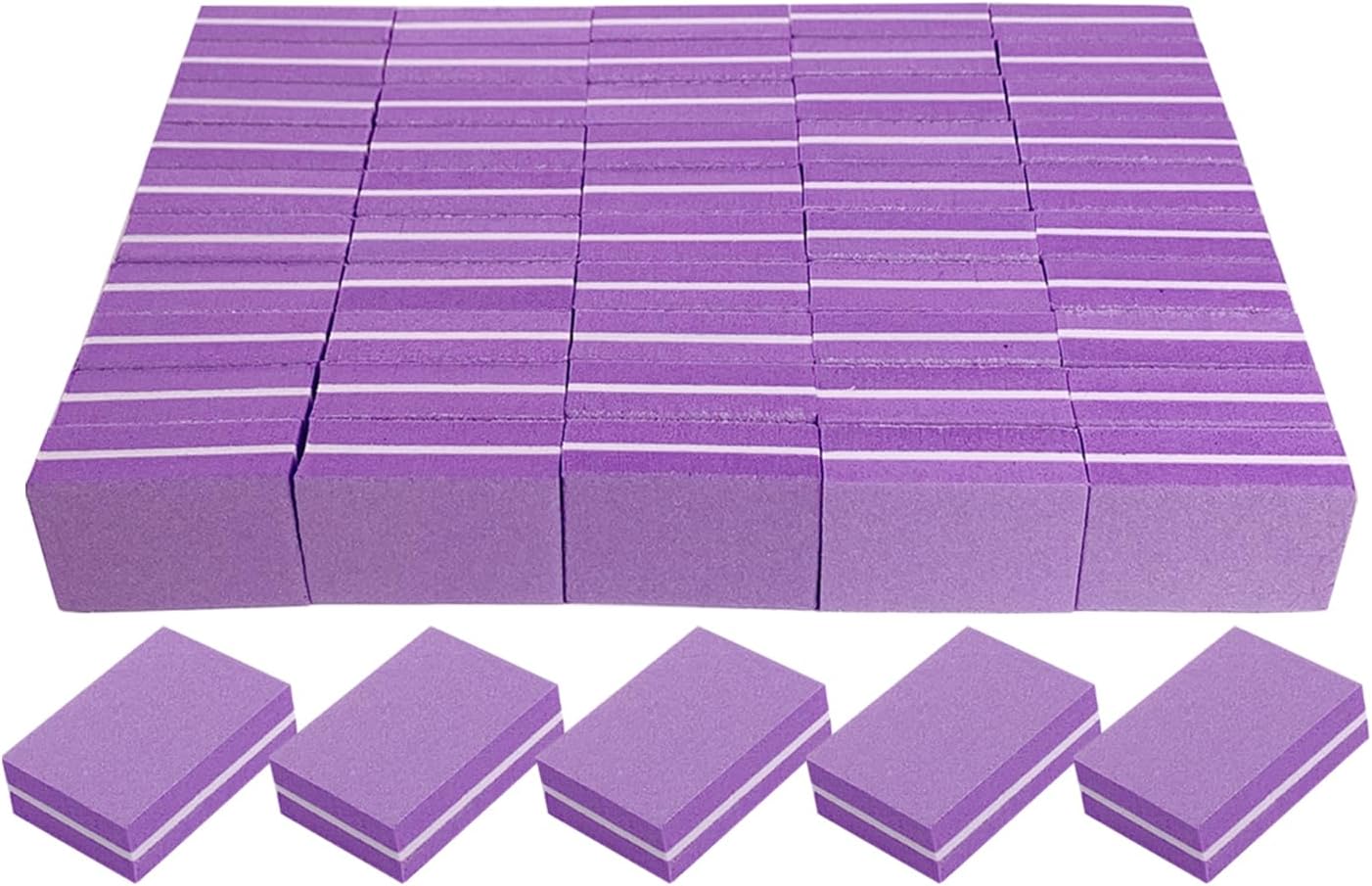 Nail Buffers (50 Pack), Mini Buffer Block Nail File for Acrylic Nails and Natural Nails, 100/180 Grit Nail Buffer Block Bulk Buffing Blocks for Nail Buff Professional Manicure File Blocks Set Pink