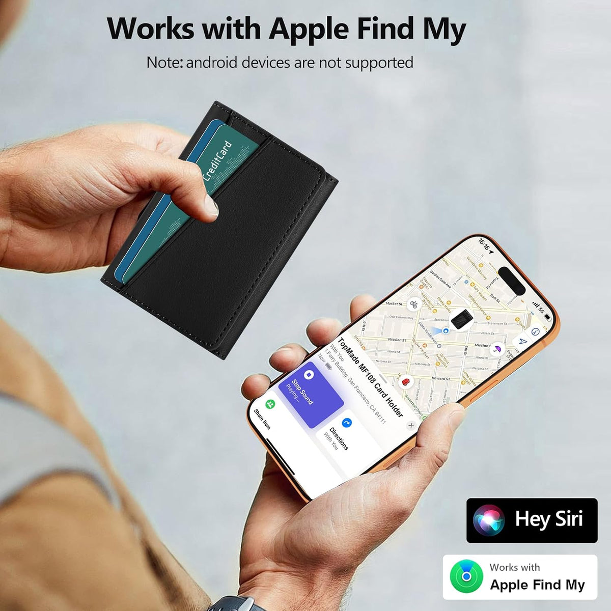 for Magsafe Wallet Work with Apple Find My, Strongest Magnetic Phone Wallet