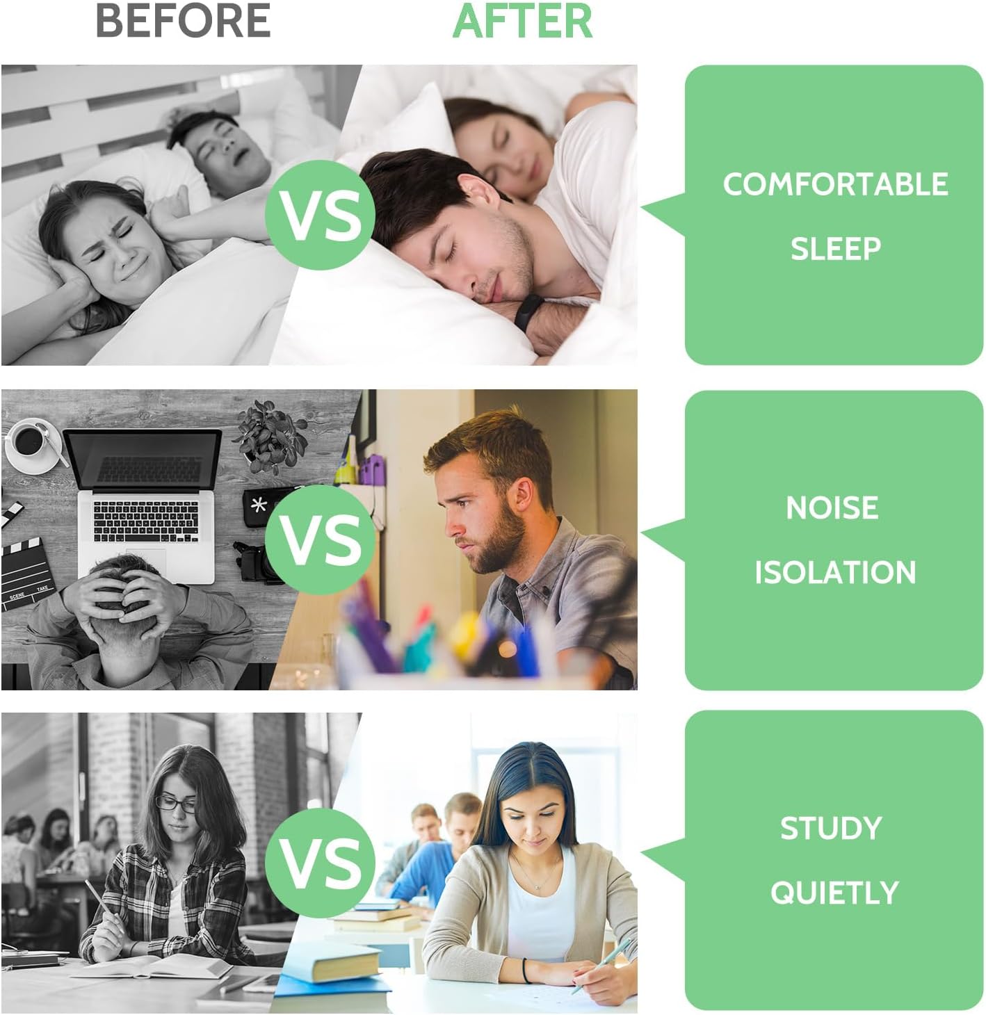 LYSIAN Ultra Soft Foam Earplugs for Sleeping, 38dB SNR Noise Reduction Ear Plugs for Snoring, Shooting, Study, Work and Travel, 60 Pairs, Purple