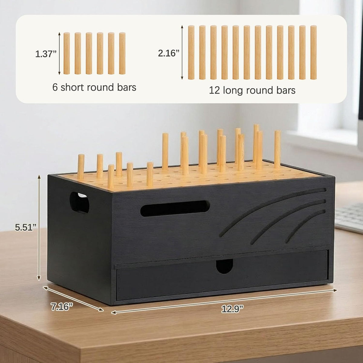Homde Office Charging Station Organizer: 2 Layer Charger Holder (Natural)