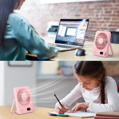 WHATOOK Small Desk Fan Personal Fans: 5000mah 25 Hours Battery Office Quiet Mini Desktop Fan Portable Rechargeable Travel Essentials (Purple, 2000 mAh)