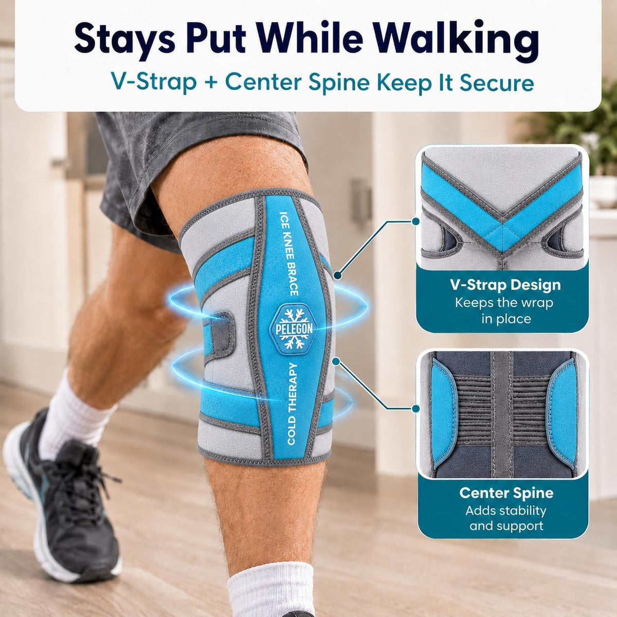 Knee Ice Pack Wrap (1 Pack) - Adjustable Ice Pack for Knees Surgery, Replacement, Arthritis Pain, ACL, Sports Injuries, Post Surgery, for Long Duration - 1 Pack
