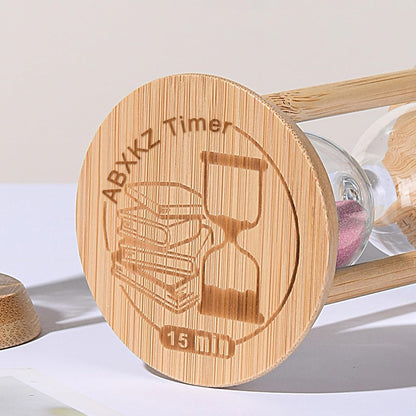 Hourglass 15 Minute,Wood Sand Timer 15 Min, Unbreakable Sandglass,Sand Watch for Study,Yoga,Cooking,Desk Decor & Gift,White