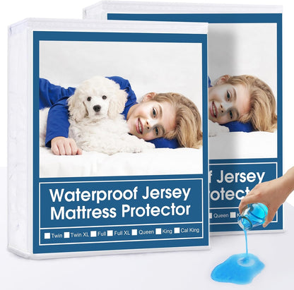 SPRINGSPIRIT Full Size Waterproof Mattress Protector, Full Mattress Cover Pad Waterproof with Deep Pocket up to 14’’, Bed Fitted Sheet