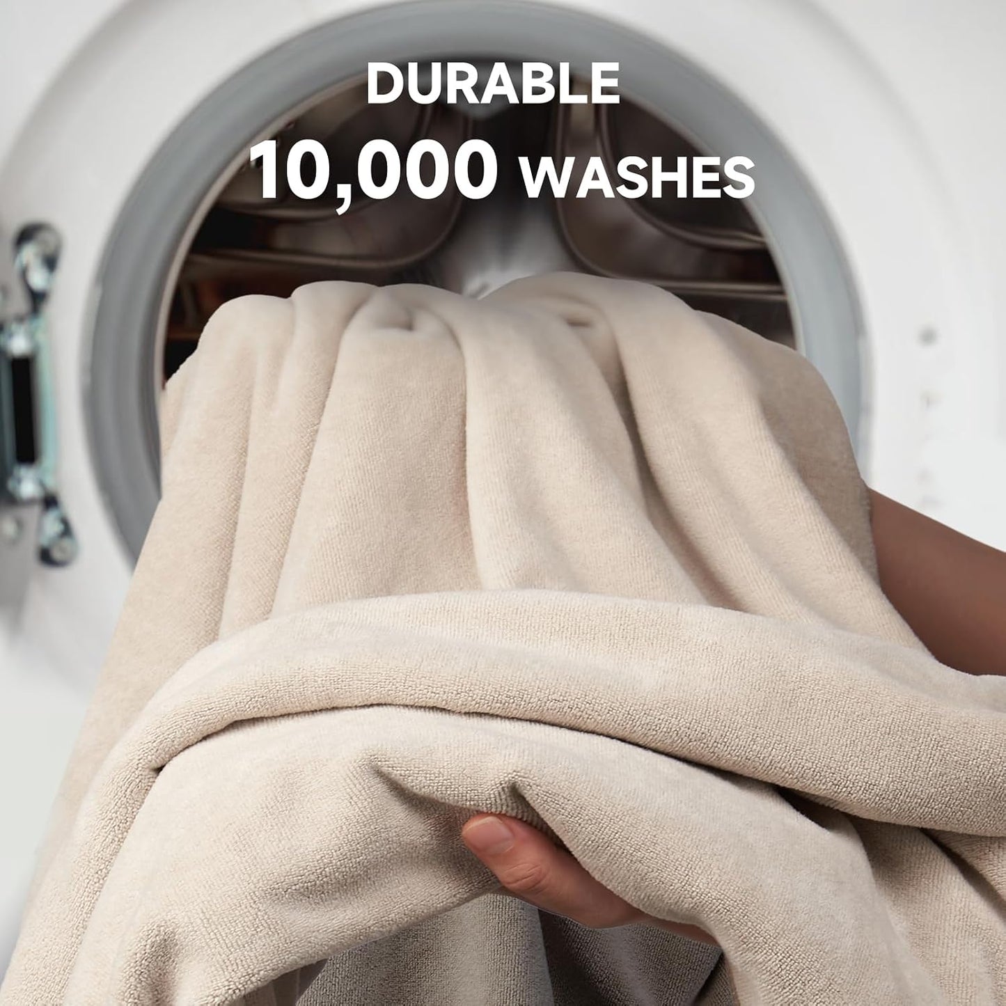 Umisleep 100% Microfiber Hair Towel, 41" x 22" Super Absorbent Towel Wrap with Elastic Loop, Large Curly Hair Towel for Women Long, Thick Hair, Camel