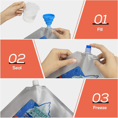 TOURIT Reusable Ice Pack for Coolers Long Lasting Cooler Ice Packs for Cooler Bag Lunch Bags/Boxes, Cooler Backpacks, Freezer Packs for Coolers