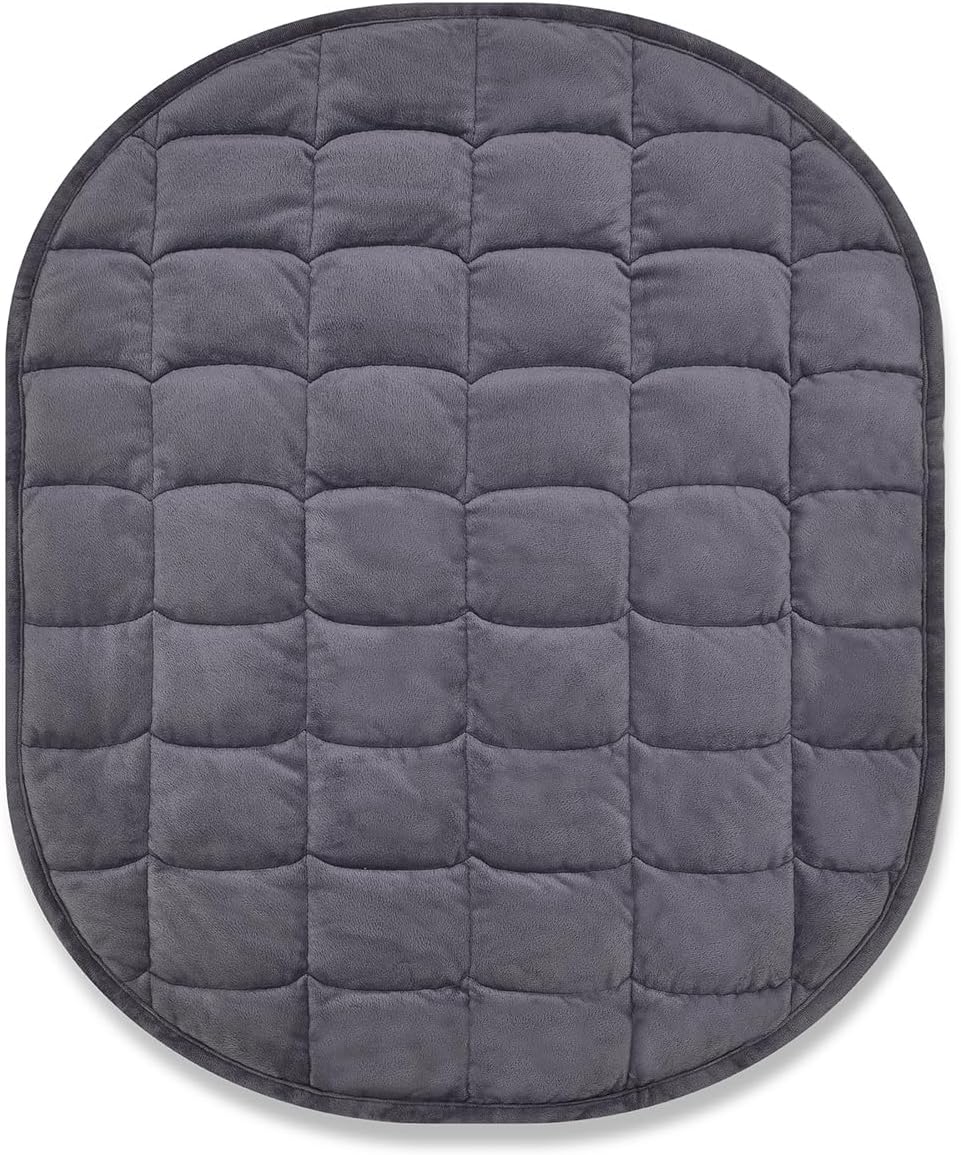 TONGDADA Weighted Lap Blanket 7lbs for Adult,Perfect for Relaxation, Lounging, Napping, Sleeping & Travel,Luxury Minky Weighted Body Blanket,Weighted Throw Blanket-Dark Grey Minky Dot, 29" x 24"
