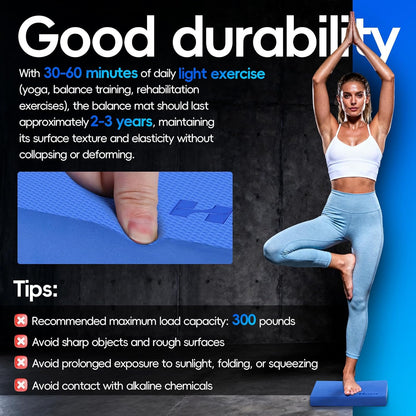 Professional Balance Pad, Nonslip Foam Exercise Balance Pad Cushion for Physical Therapy, Foam Balance Mat for Exercise, Yoga, Fitness, Stability Training and Stretching