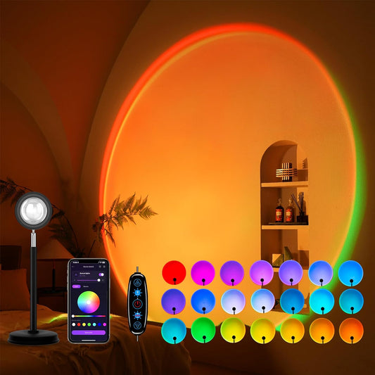 Tsrarey Sunset Lamp Projector,180 Degree Rotation Sun Projection Light Led Night Light Floor Lamp with USB Port,Sunset Lamps for Photography Party Bedroom Decor