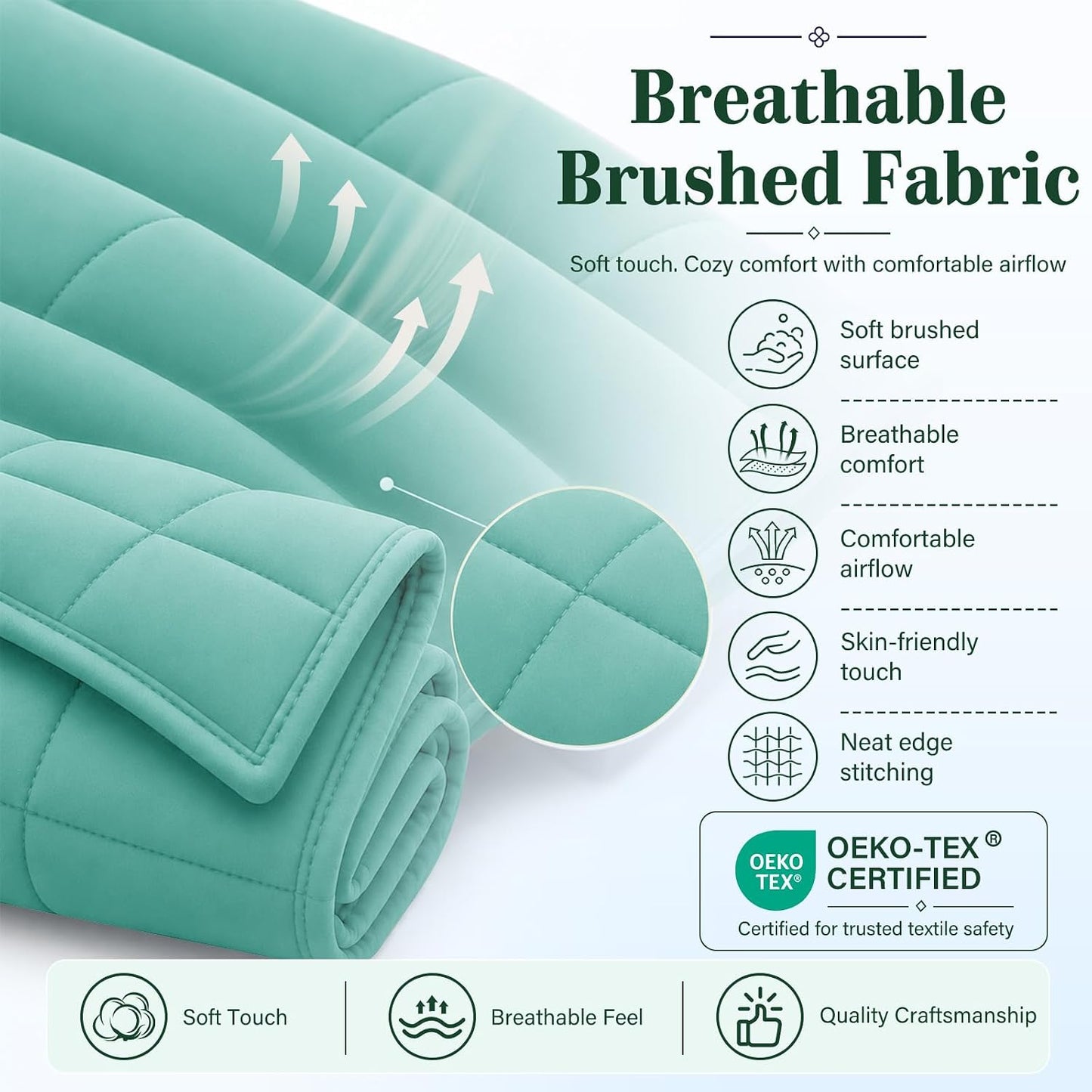 L'AGRATY Weighted Lap Pad 7lb: Small Weighted Blanket for Adults - Cooling Portable Travel Blanket for Relaxation Sleeping - Washable All-Season (29" x 24")