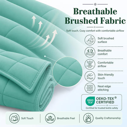L'AGRATY Weighted Lap Pad 7lb: Small Weighted Blanket for Adults - Cooling Portable Travel Blanket for Relaxation Sleeping - Washable All-Season (29" x 24")
