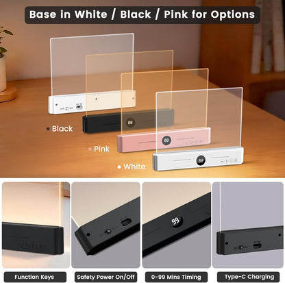 easuntec Book Light, Rechargeable Reading Light with Eye Protection - 3 Color Temps Timer Dimmable, Book Lights for Reading at Night, Flat Book Lights Gifts for Book Lovers Students Readers (Black)
