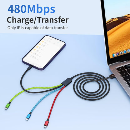 4 in 1 Multi Charging Cable, 5FT Charging Cords for Multiple Devices
