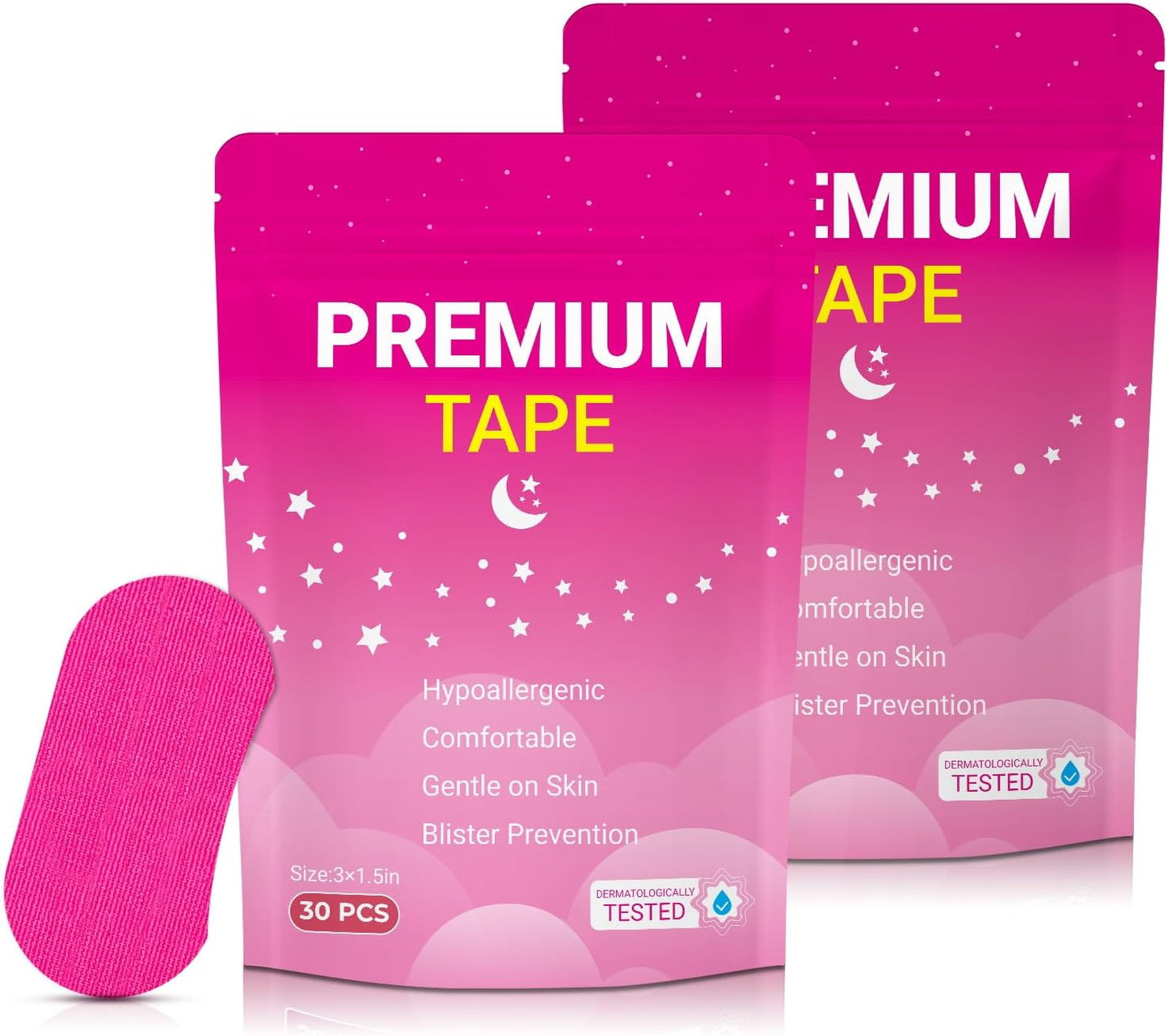 Mouth Tape for Sleeping 60 Pack, Athletic Tape Wrap Breath Training Tape Nasal Strips for Adults Athletes Breathing