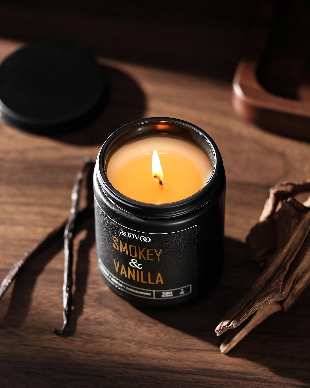 AOOVOO Scented Candles for Men - 4 Pack Candles for Home Scented, 36oz Soy Wax, 200 Hour Burn Time, Men Candle Set, Sandalwood Oud/Mahogany Teakwood/Smoke Vanilla/Jasmine Candle Set A