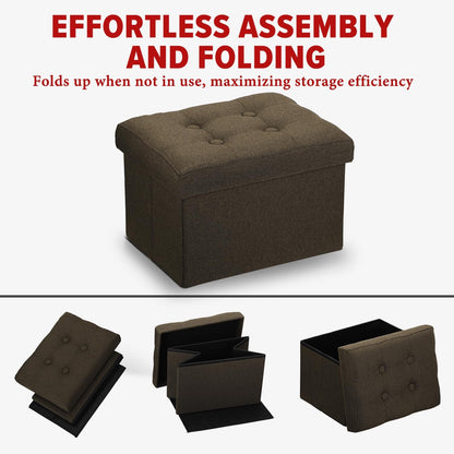 LINMAGCO Ottoman with Storage Small Foot Rest Stool Under Desk Stool Short Folding Footrest for Living Room Bedroom Home Office Dorm Dark Gray 16X12X12IN