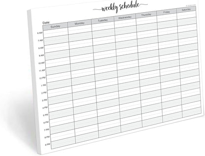 321Done Weekly Schedule Planning Notepad - 50 Sheets 11x17 Size - Mon-Sun Hourly Appointment Productivity Weekly Planner Tear-Off Note Pad, Made in USA