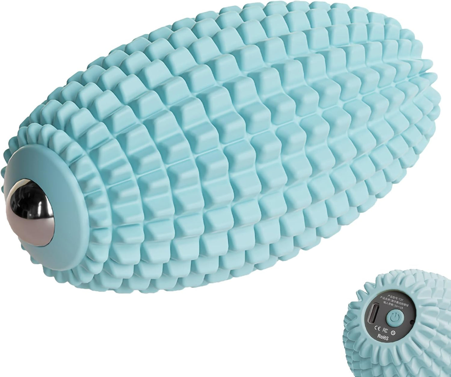 Vibrating Massage Ball for Full Body Relaxation, Silicone Trigger Point Massager Ball for Back, Neck, Foot, Muscle Recovery, Portable Rechargeable Massage Roller, 3 Vibration Modes (Black)