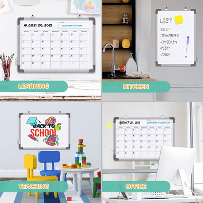 Weekly Calendar Whiteboard for Wall, 16x12 Inches Dry Erase Board, Small Magnetic White Board, Double-Sided Hanging Board for Office School Home Kitchen, Portable Board for Drawing Planning To Do List