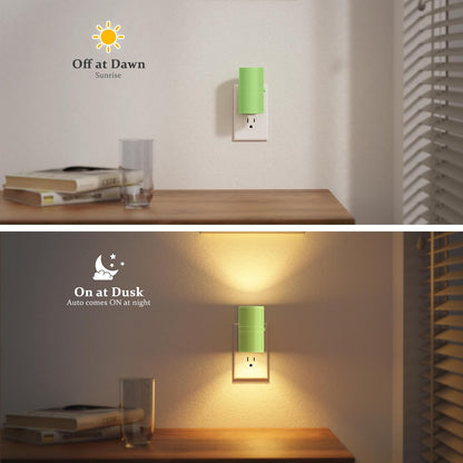 Amber Night Lights Plug into Wall, Dimmable Night Light Plug in, Modern Night Lights Auto On/Off, Amber Night Light 2000K, 0-100LM Adjustable Brightness Nightlight for Hallway Bedroom, 2 Pack